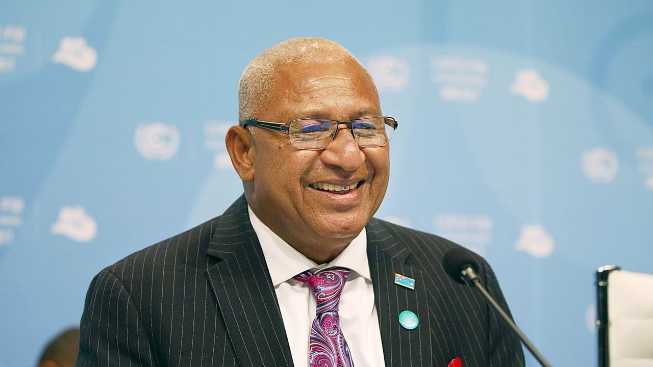 Der Premierminister der Fidschi Inseln, Frank Bainimarama, eröffnet die Weltklimakonferenz.