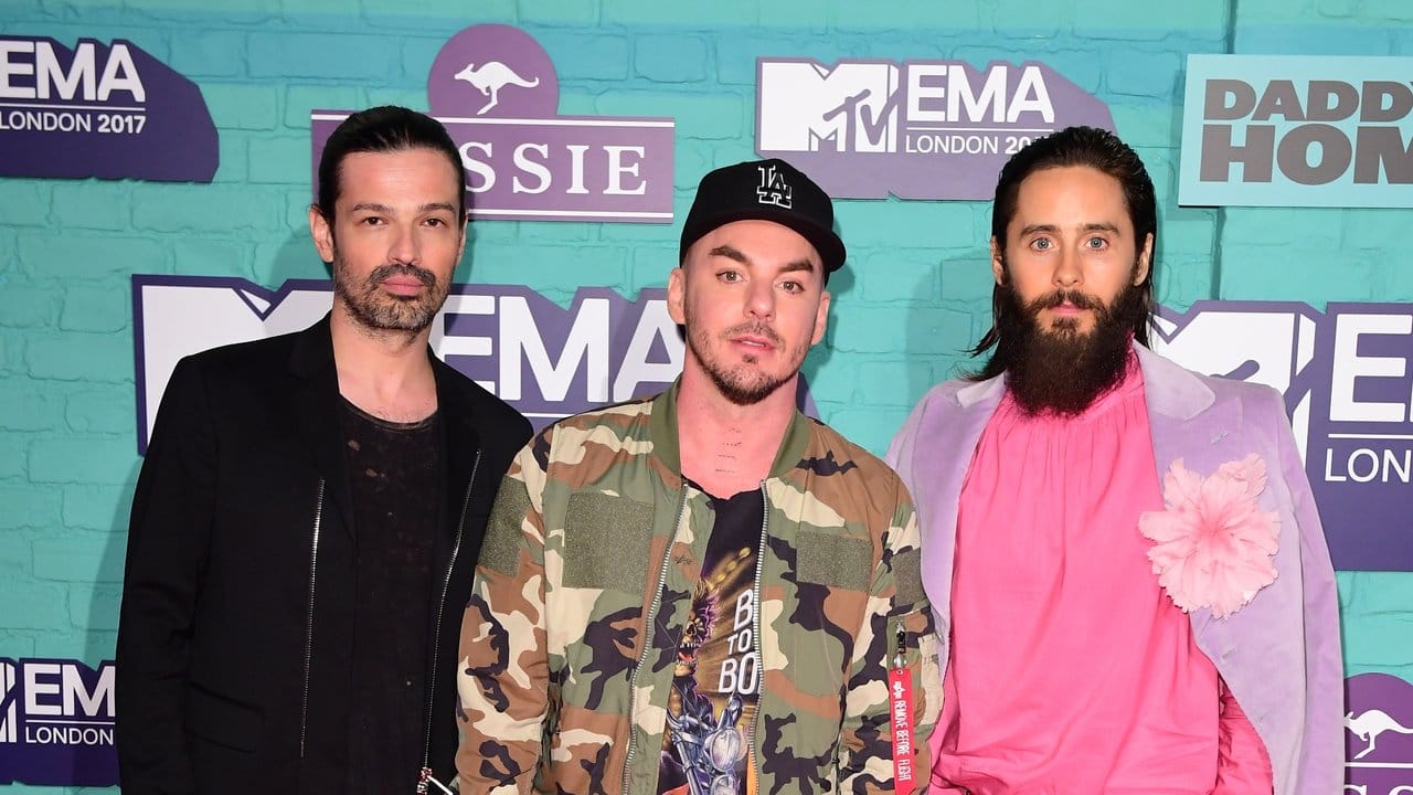Die US-amerikanische Rockband Thirty Seconds to Mars bei den MTV Europe Music Awards.