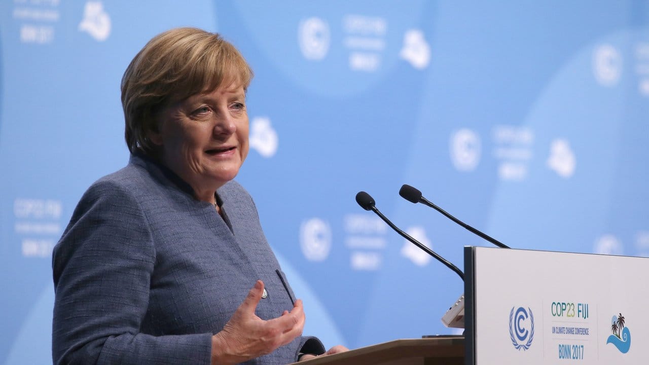 Angela Merkel bei ihrer Rede auf der Weltklimakonferenz in Bonn.