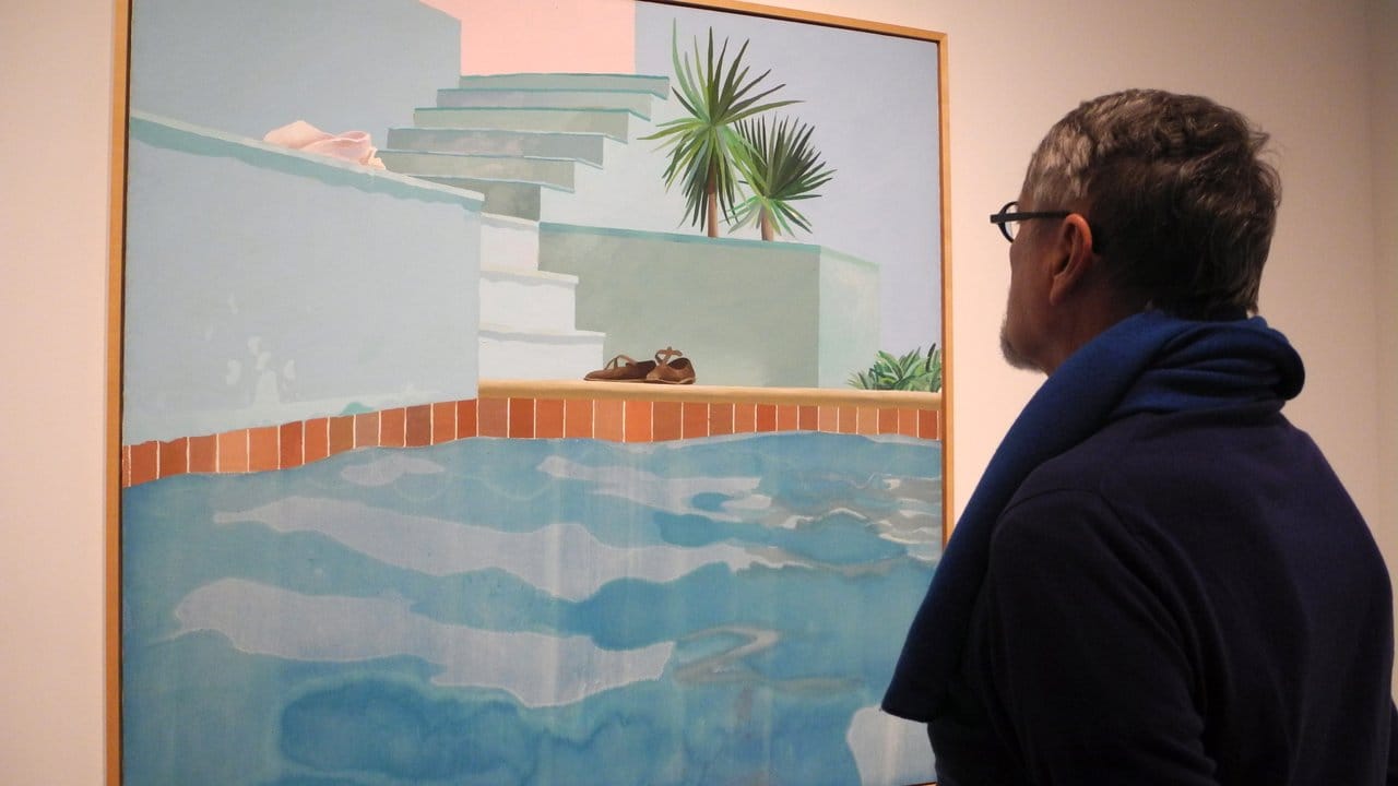 David Hockneys Gemälde "Pool and Steps, Le Nid du Duc".