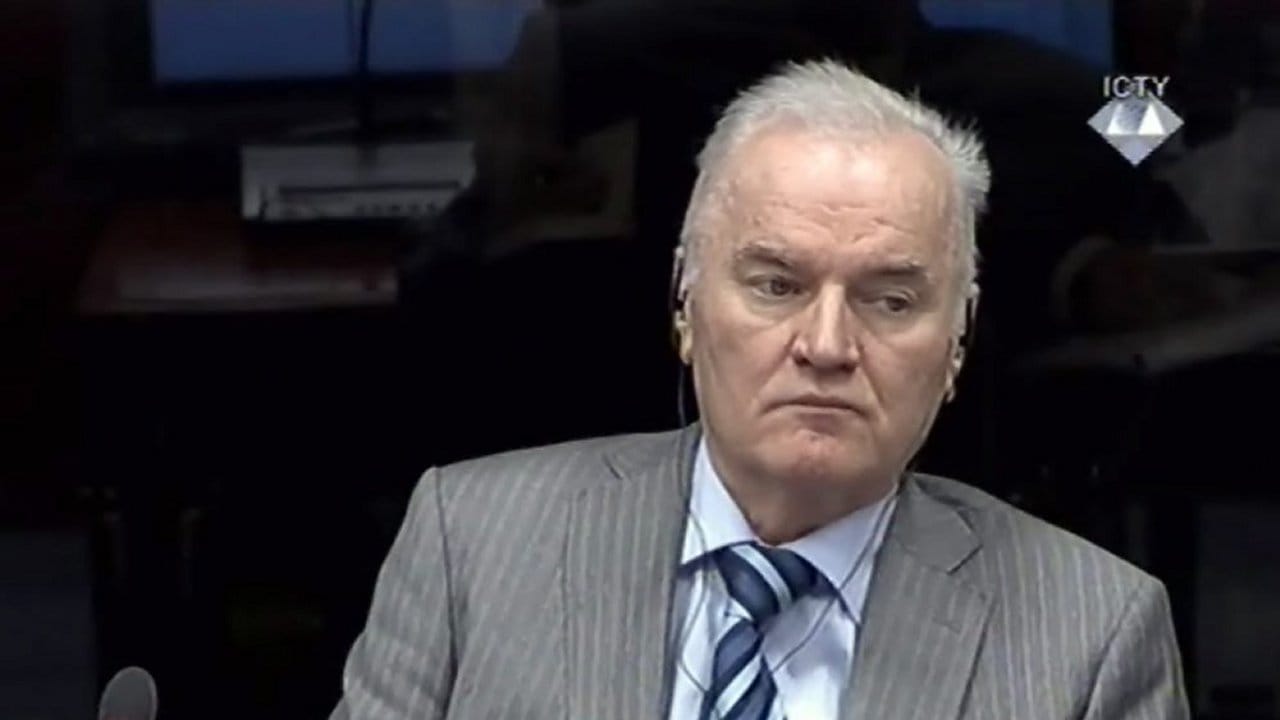 Ratko Mladic vor dem UN-Tribunal in Den Haag.