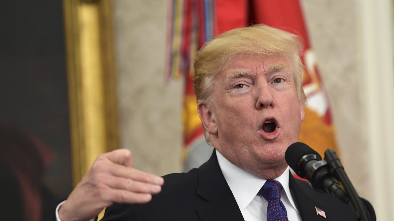 US-Präsident Donald Trump bei dem Empfang für die Navajo-Veteranen im Weißen Haus.
