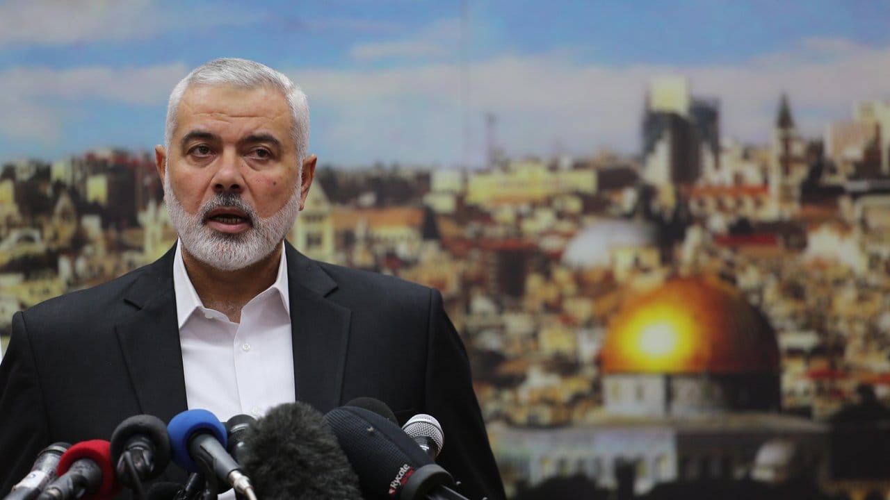 Hamas-Chef Ismail Hanija bei einer Rede in Gaza-Stadt.