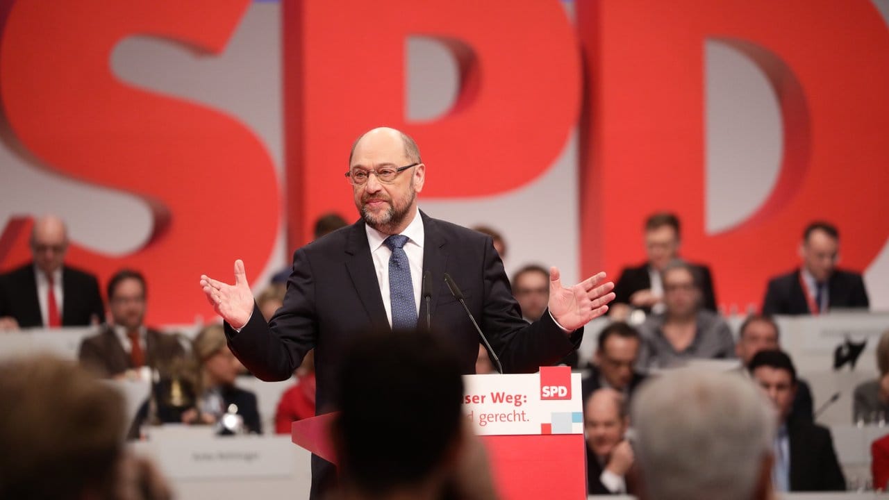 Martin Schulz spricht beim Bundesparteitag der SPD.