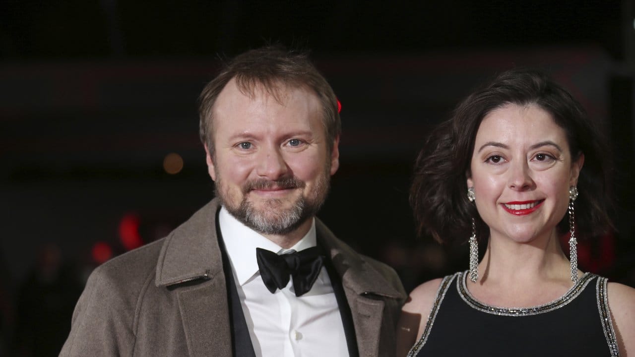 Regisseur Rian Johnson und die Filmkritikerin Karina Longworth bei der Europa-Premiere in London.