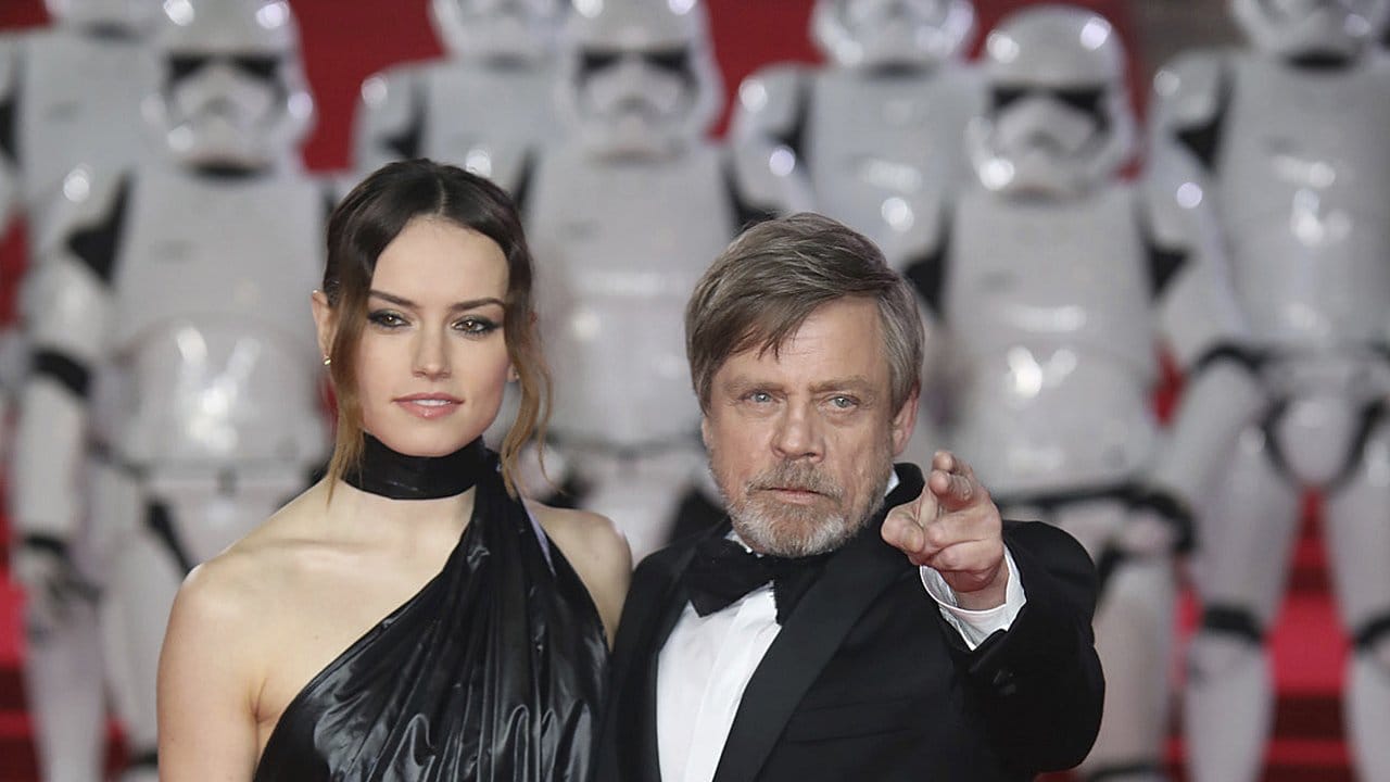 Die macht ist mit ihnen: Daisy Ridley und Mark Hamill bei der Premiere von "Star Wars: Die letzten Jedi".