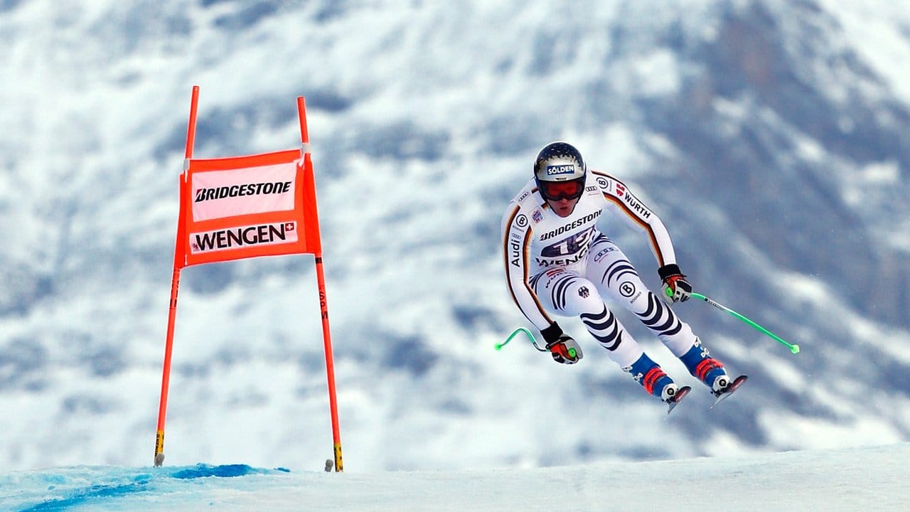 Skirennfahrer Thomas Dreßen bei der Abfahrt in Wengen (Schweiz).