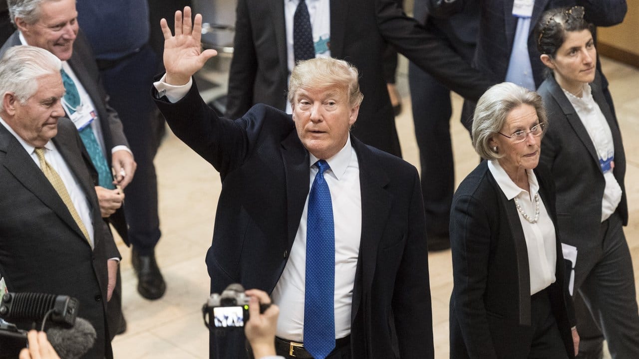 US-Präsident Donald Trump im Konferenzzentrum des Weltwirtschaftsforum in Davos. US-Präsident Donald Trump im Konferenzzentrum des Weltwirtschaftsforum in Davos.