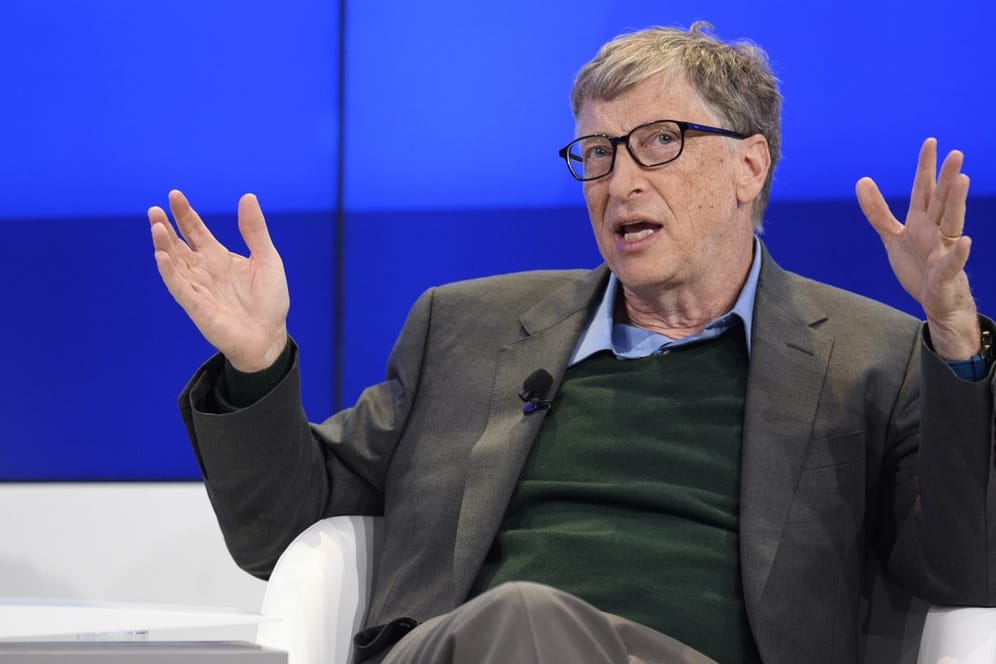 Bill Gates, Co-Vorsitzender der Bill & Melinda Gates Stiftung und Mitgründer der Firma Microsoft, spricht in Davos.