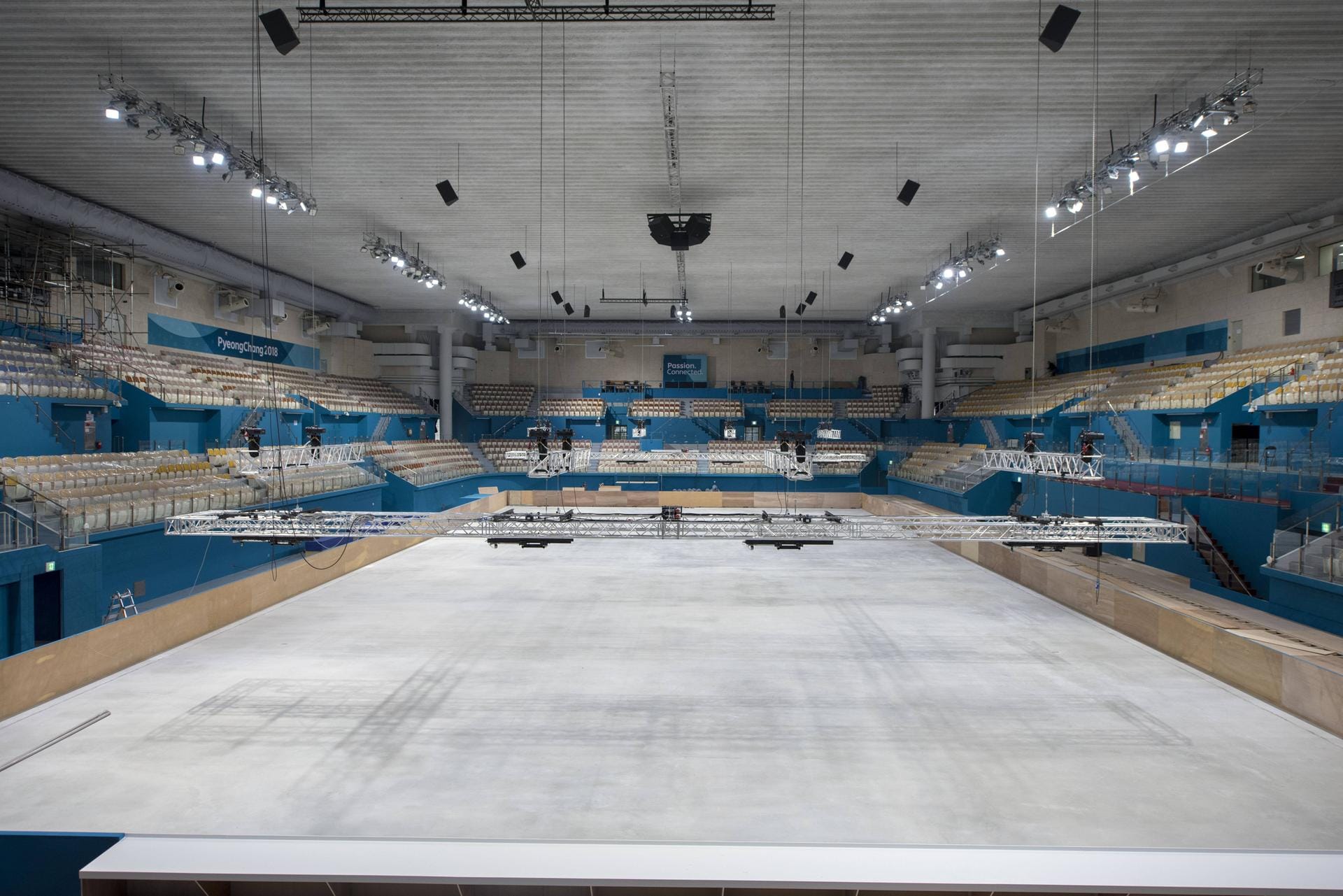 Das Gangneung Curling Centre von innen.