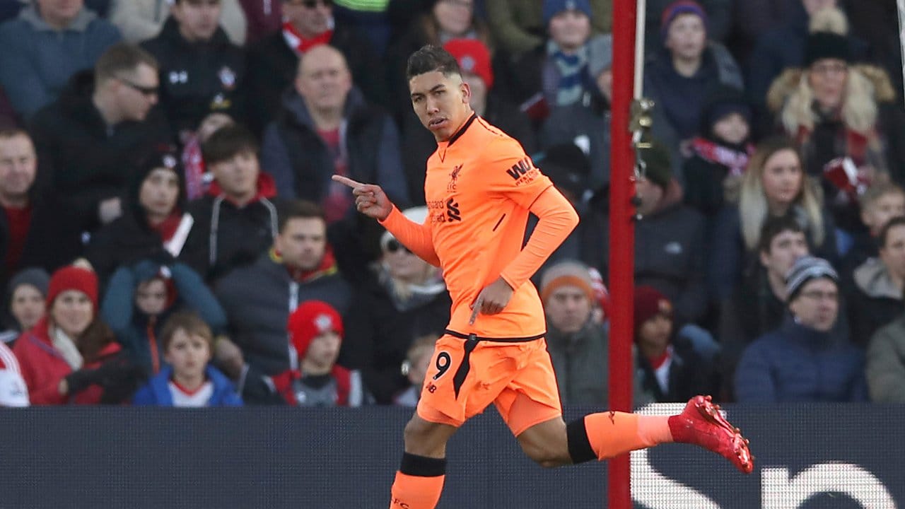 Liverpools Roberto Firmino freut sich über sein Tor zum 1:0 gegen den FC Southampton.