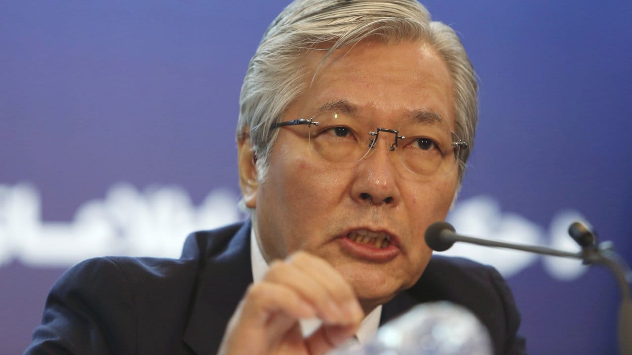 Tadamichi Yamamoto, UN-Vertreter in Afghanistan, spricht während einer Pressekonferenz über die Opfer im Land. Tadamichi Yamamoto, UN-Vertreter in Afghanistan, spricht während einer Pressekonferenz über die Opfer im Land.