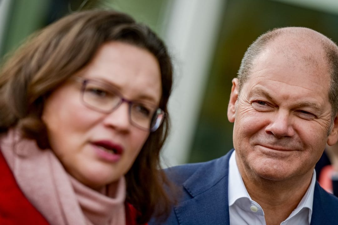 Andrea Nahles und Olaf Scholz: Die SPD-Mitlieder haben sich mehrheitlich für eine Neuauflage der GroKo ausgesprochen.