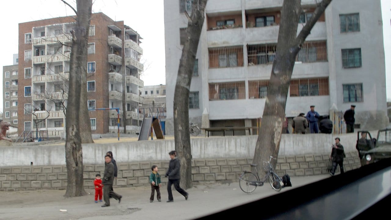 So wohnt es sich in Pjöngjang: Ein Wohnviertel in der nordkoreanischen Hauptstadt.