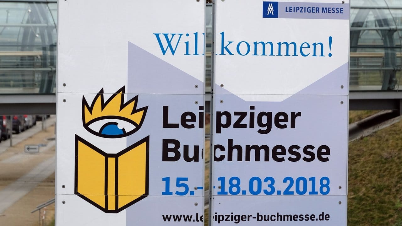 Die Leipziger Buchmesse heißt die Besucher willkommen.