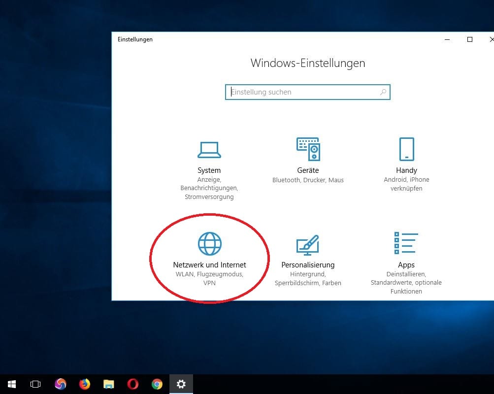 Drücken Sie die Windows-Taste und "I", um die Windows-Einstellungen zu öffnen. Klicken Sie dann auf Netzwerk und Sicherheit.