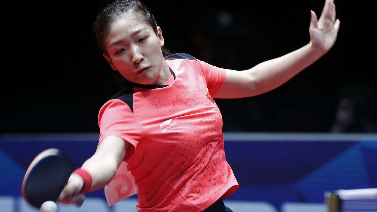 Liu Shiwen vom Team China in Aktion im Tischtennis Mannschafts-WM Finale.