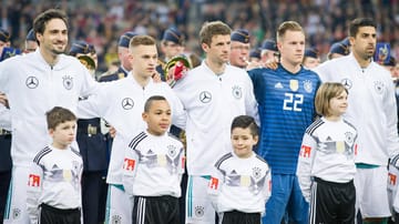Fester Bestandteil des DFB-Kaders (v.l.n.r.): Mats Hummels, Joshua Kimmich, Thomas Müller, Marc-André ter Stegen und Sami Khedira.