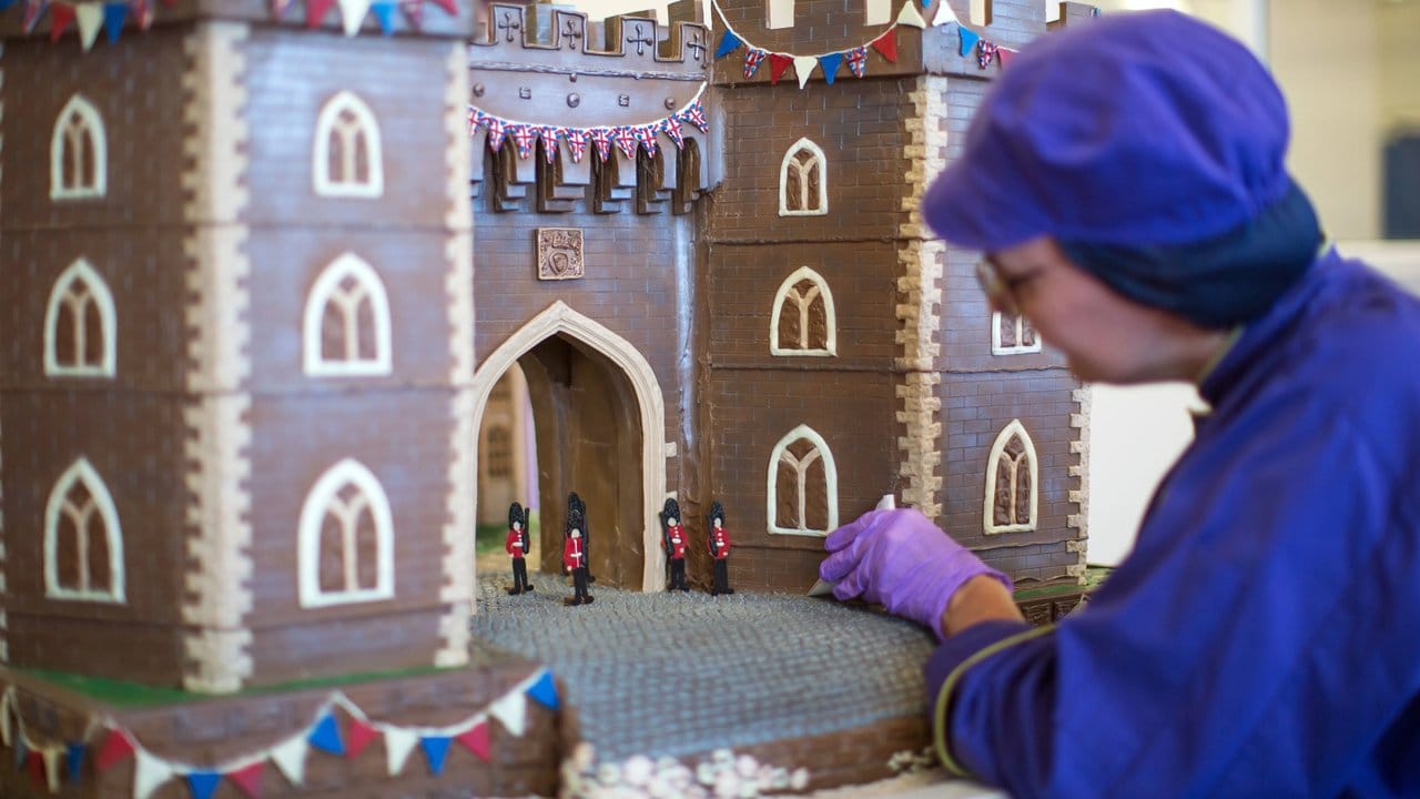 Süße Hochzeit: Ein Schokoladenmodell von Schloss Windsor.