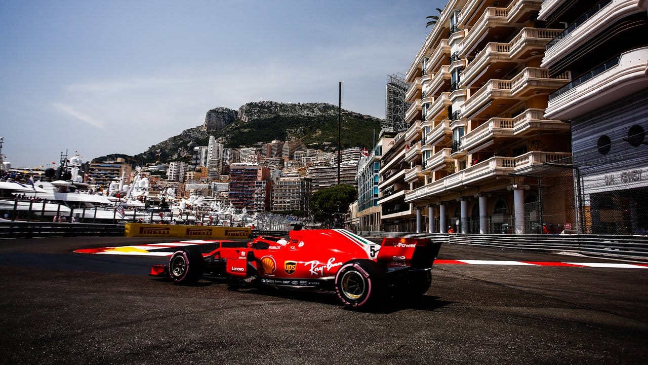 Sebastian Vettel auf den Straßen von Monte Carlo.