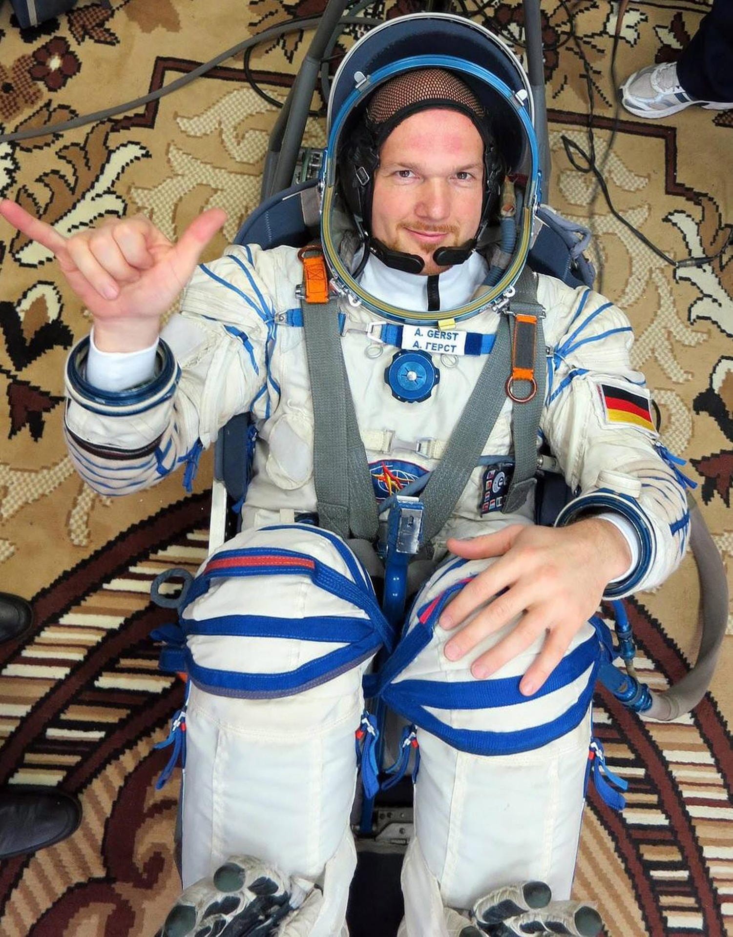 Astro-Alex im Trainingszentrum: Alexander Gerst testet seinen Raumanzug. (Archiv)