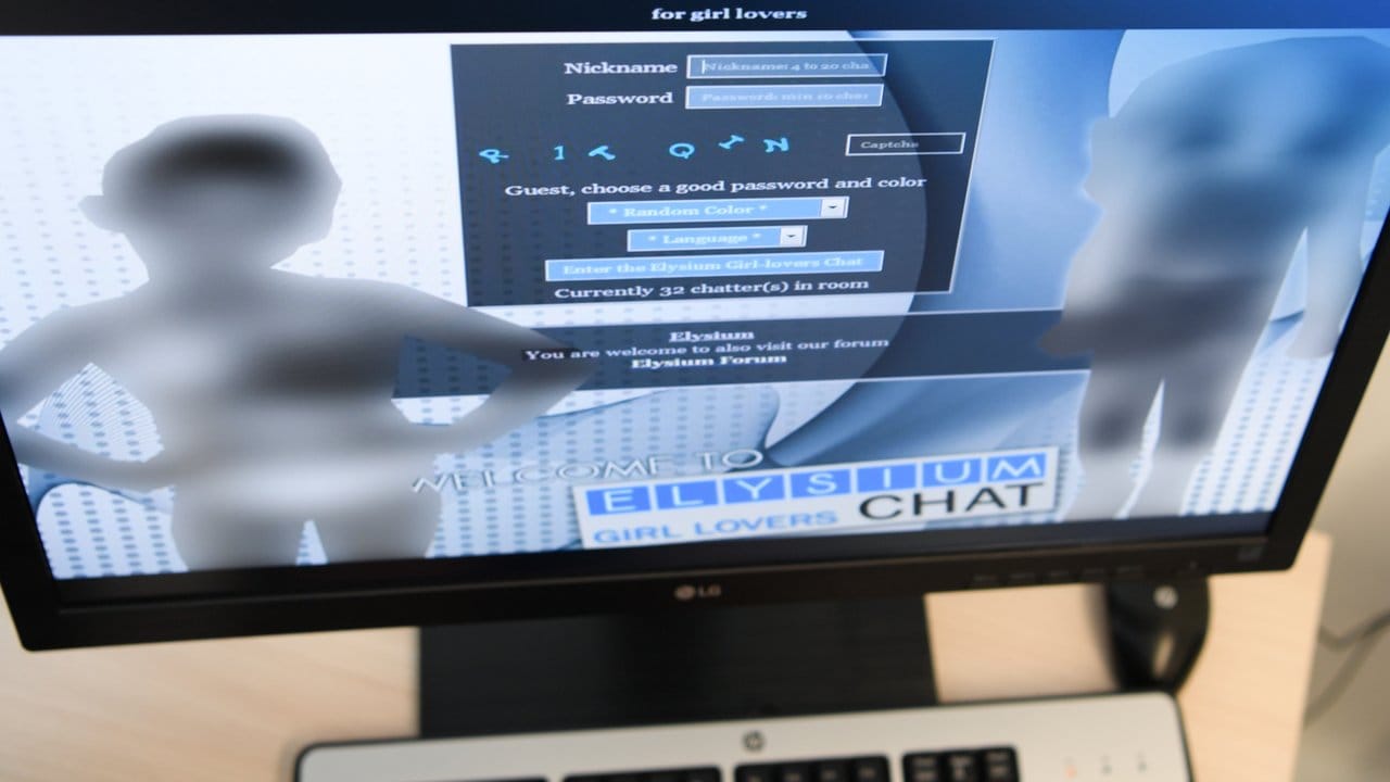 Login-Seite der Kinderpornografie-Plattform "Elysium". Login-Seite der Kinderpornografie-Plattform "Elysium".