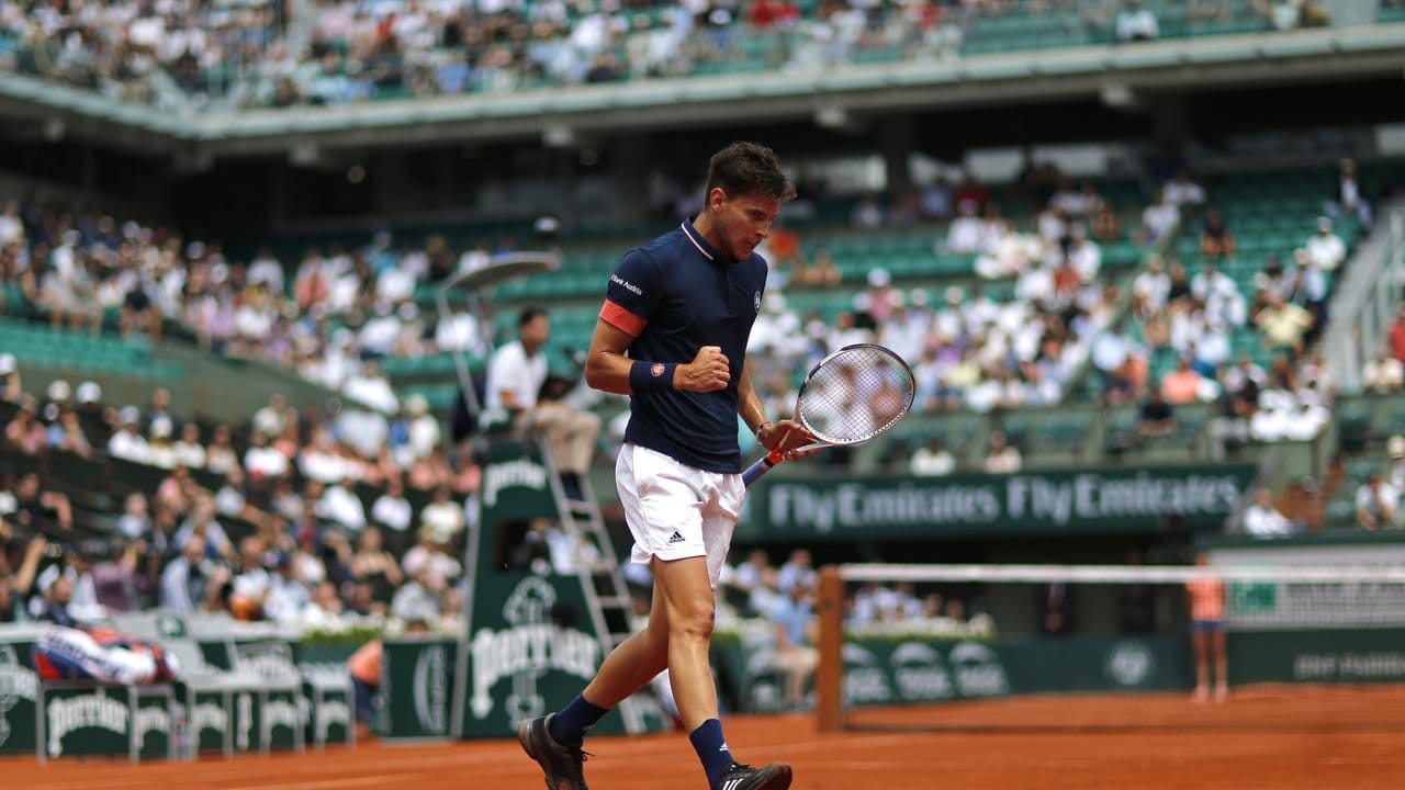 Dominic Thiem ballt die Faust. Dominic Thiem ballt die Faust.