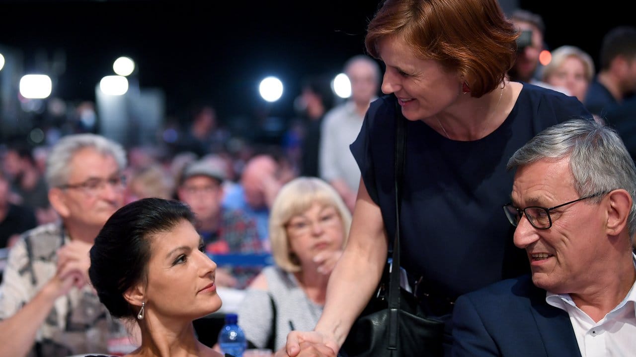 Zerstrittenes Führungspersonal: Sahra Wagenknecht, Bernd Riexinger und Katja Kipping (v. Zerstrittenes Führungspersonal: Sahra Wagenknecht, Bernd Riexinger und Katja Kipping (v.