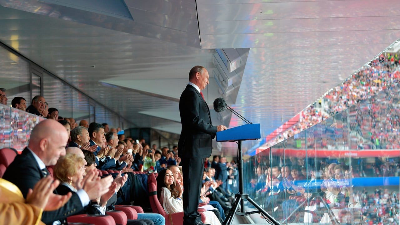 Russlands Präsident Wladimir Putin bei seiner Eröffnungsrede.