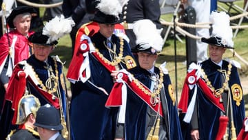 Die männlichen Royals: Prinz Charles, Prinz William, Prinz Andrew und Prinz Edward beim Garter Day.