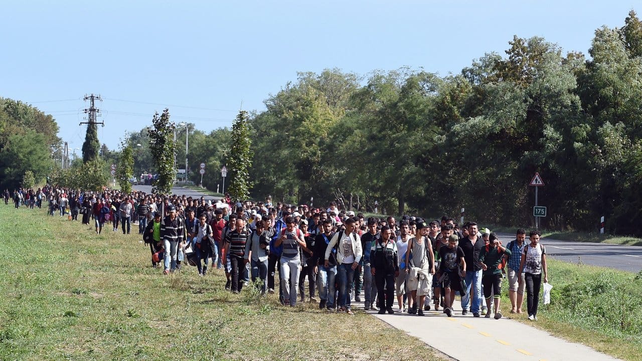 Dieses Foto ging im September 2015 um die Welt: Ungarische Polizisten begleiten einen Flüchtlingszug zur Grenze nach Österreich. Dieses Foto ging im September 2015 um die Welt: Ungarische Polizisten begleiten einen Flüchtlingszug zur Grenze nach Österreich.