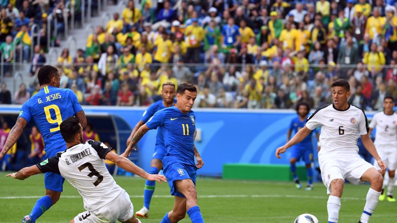 Erst in der Nachspielzeit erzielte Philippe Coutinho das 1:0 für Brasilien.