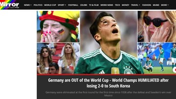 "Deutschland ist raus bei der WM – Weltmeister GEDEMÜTIGT durch 0:2-Niederlage gegen Südkorea", heißt es bei der Daily Mail.
