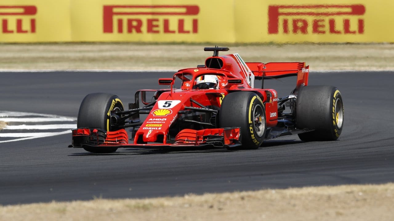 Siegte in Silverstone: Der deutsche Fahrer Sebastian Vettel vom Team Scuderia Ferrari.