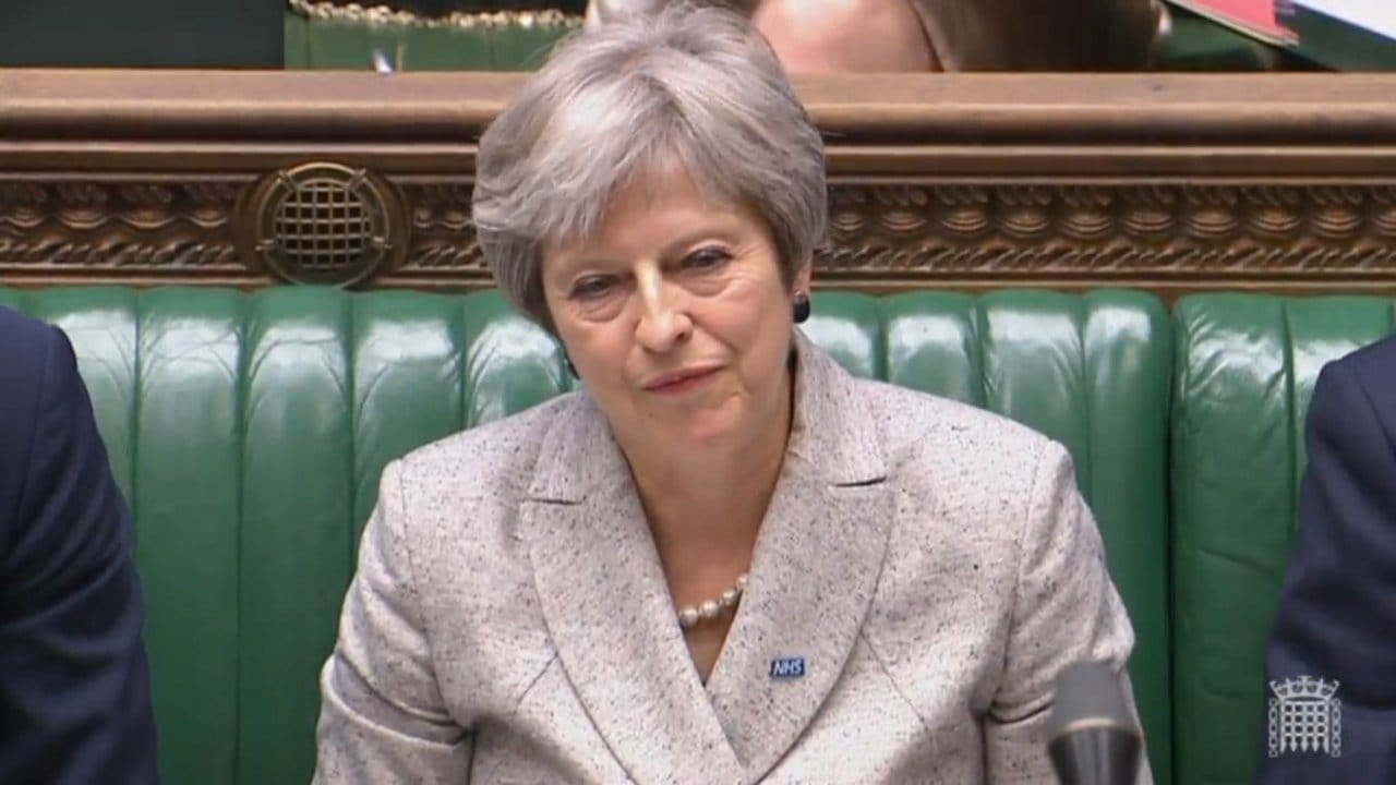 Theresa May, Premierministerin von Großbritannien, bei einer Parlamentssitzung.
