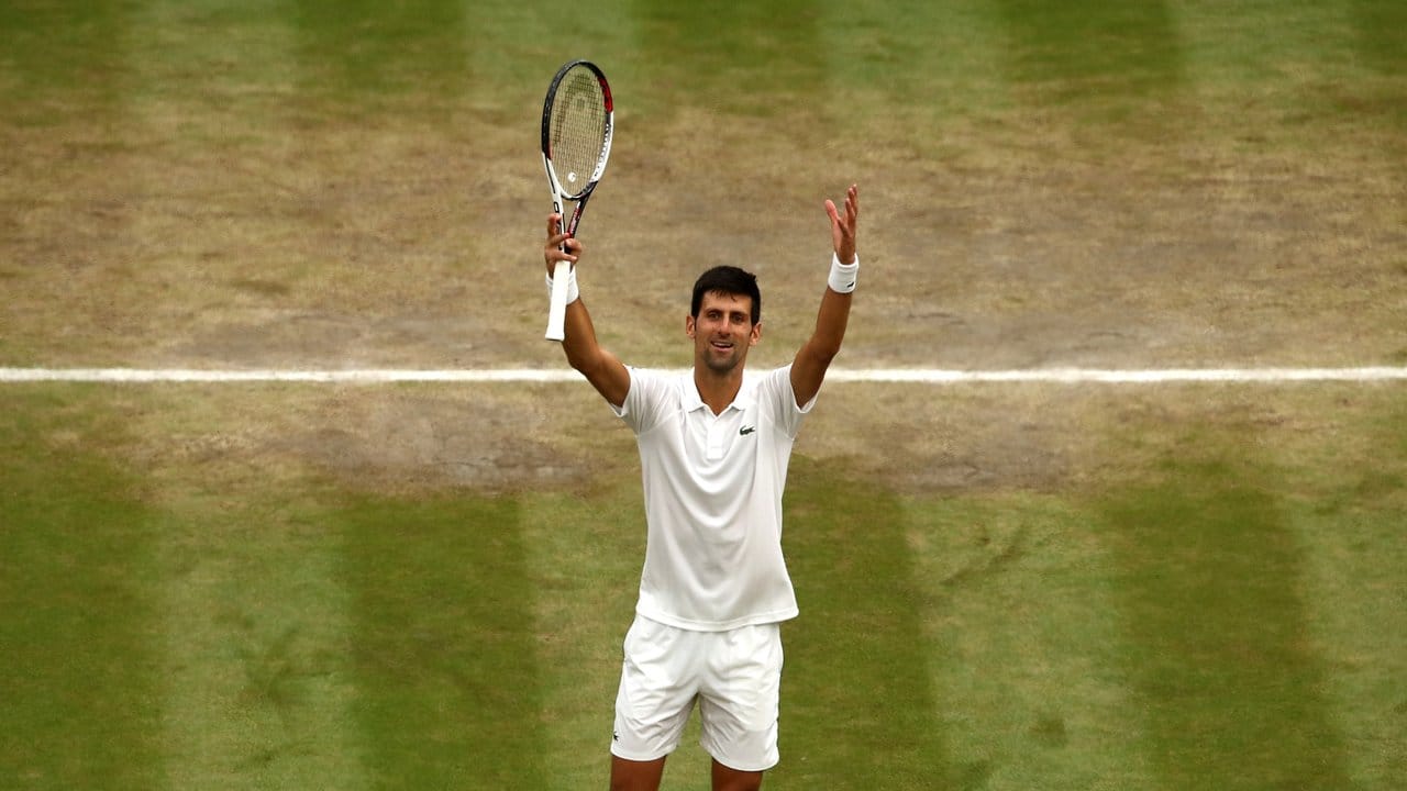 Der Serbe hat zum fünften Mal das Endspiel von Wimbledon erreicht. Der Serbe hat zum fünften Mal das Endspiel von Wimbledon erreicht.
