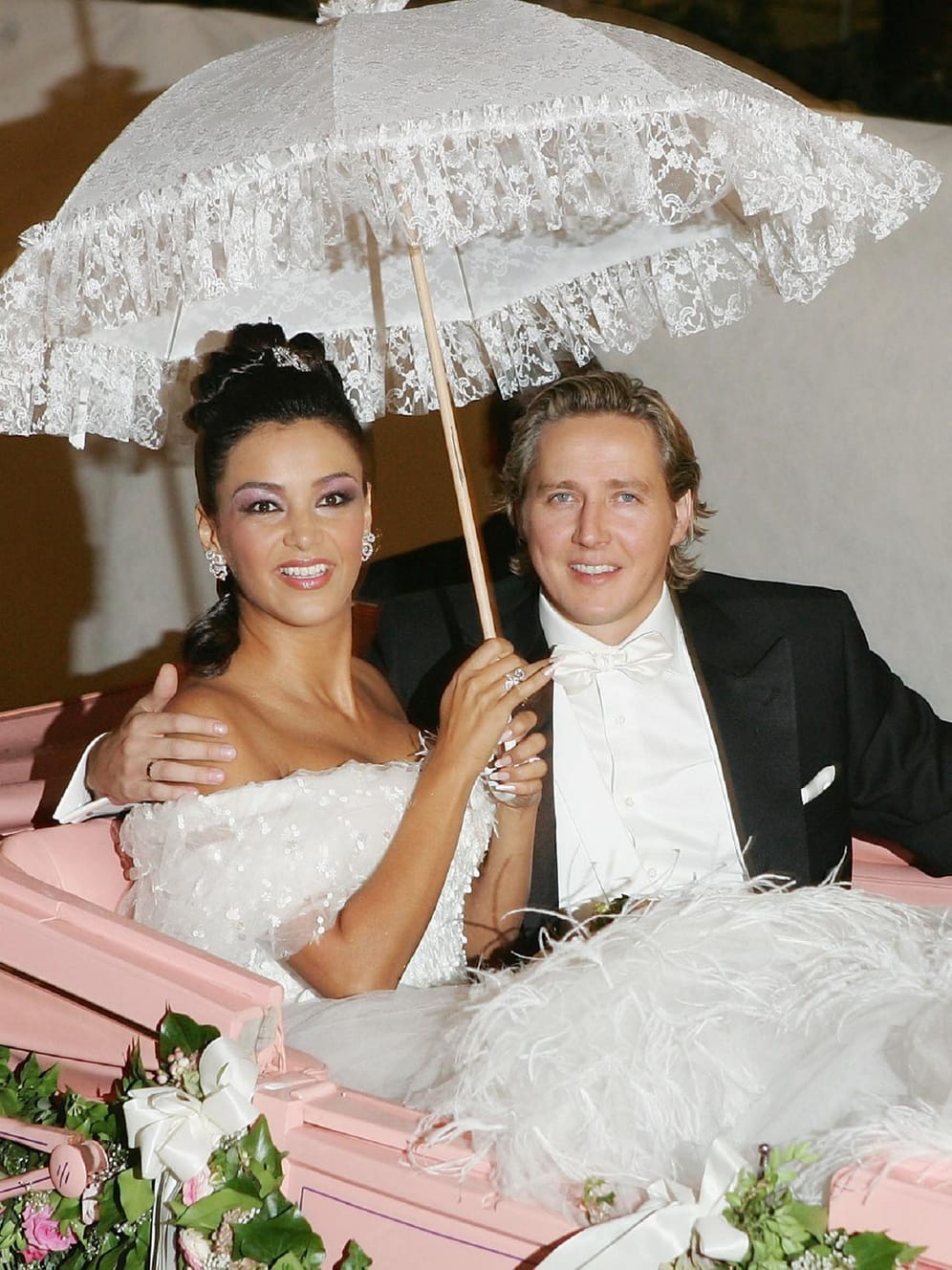 Verona und Franjo Pooth: 2000 funkte es zwischen der Bohlen-Ex und dem Unternehmer. Vier Jahre später folgte die Hochzeit in Wien.