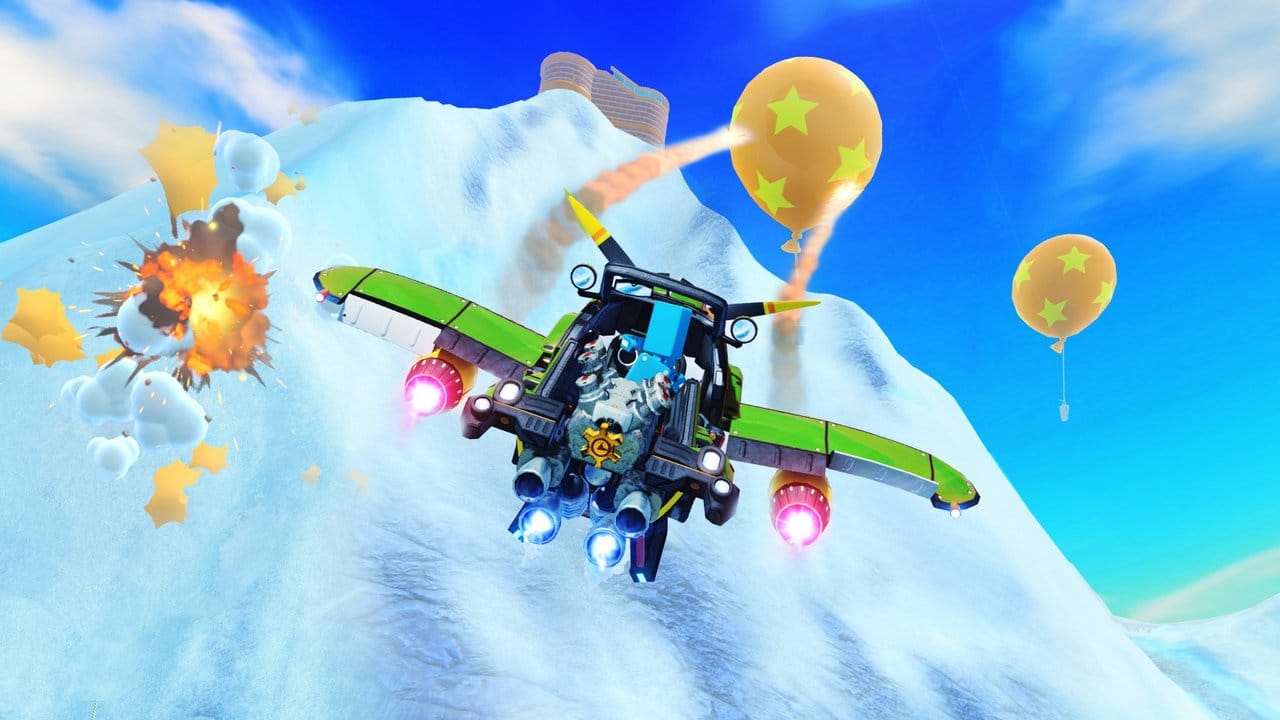 Ballonjagd über den Wolken: Das Vehicle Kit von Nintendo Labo macht Spieler mit einem Steuerknüppel aus Pappe zum Piloten.