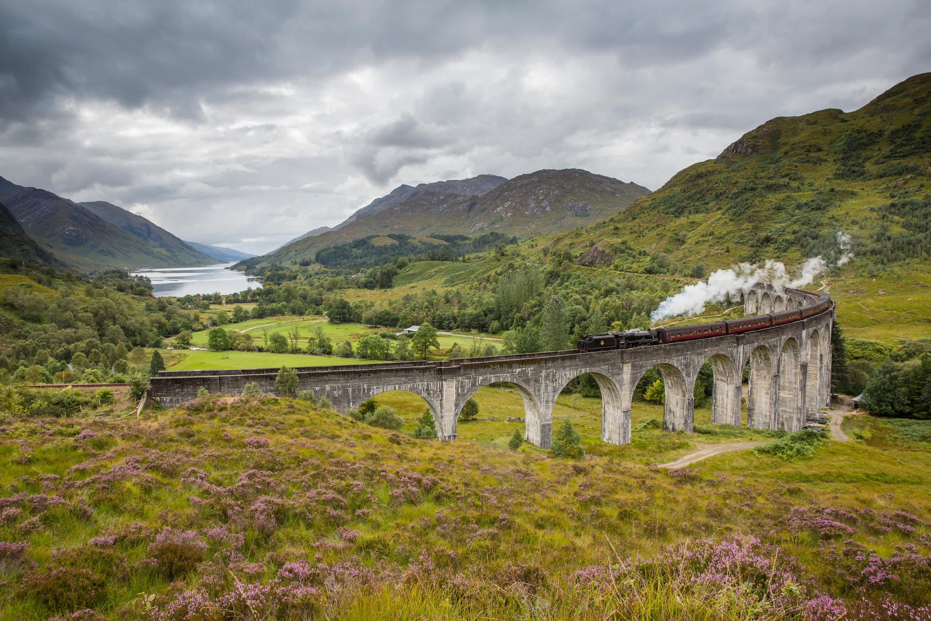 Wie im Harry-Potter-Film: Im Sommer passiert der Dampfzug The Jacobite vier Mal am Tag das Glenfinnan Viaduct.