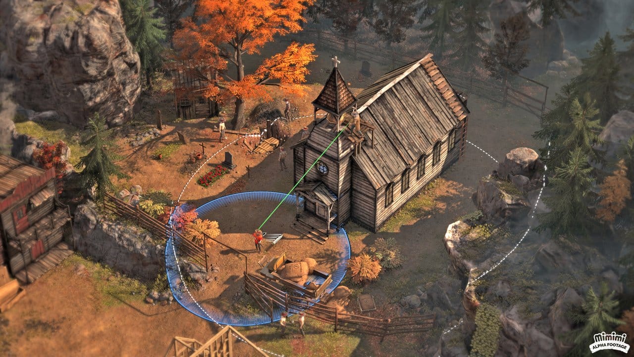 Der Tod lauert auf dem Kirchturm: Beim Schießen und Meucheln im Spiel "Desperados 3" ist die richtige Taktik gefragt.