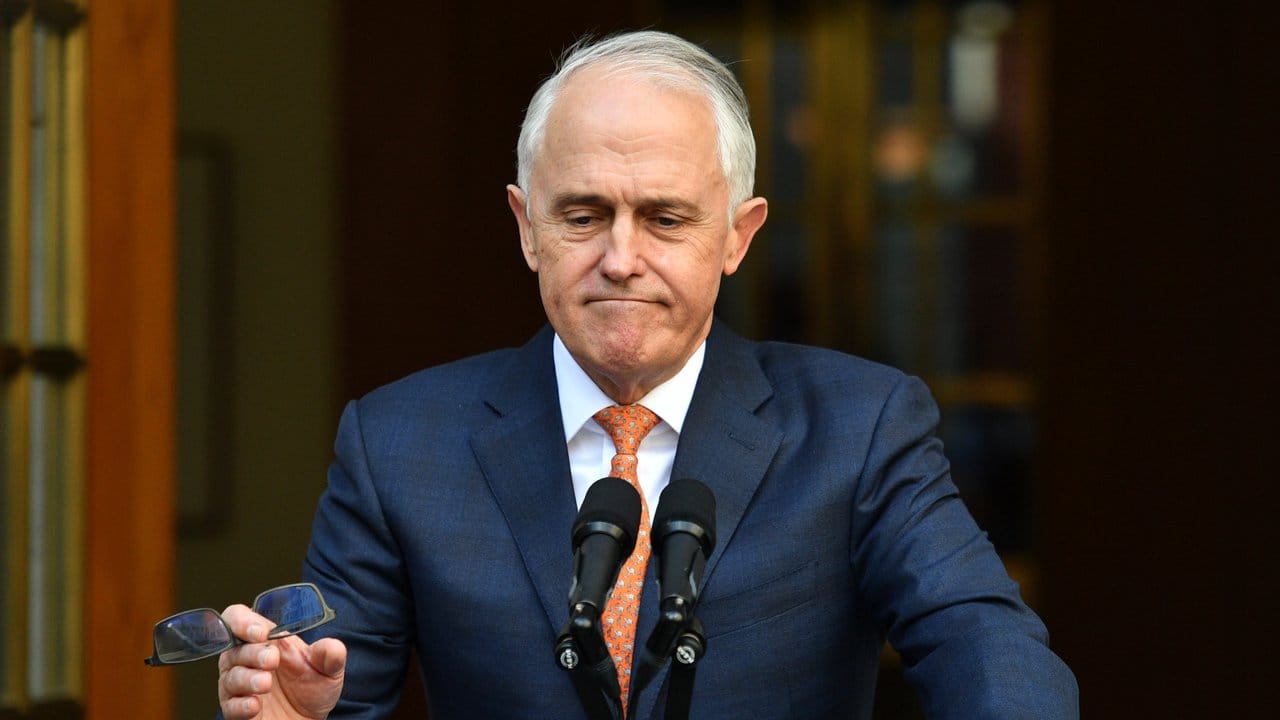Malcolm Turnbull bei seiner Abschiedspressekonferenz als Premier in Canberra. Malcolm Turnbull bei seiner Abschiedspressekonferenz als Premier in Canberra.