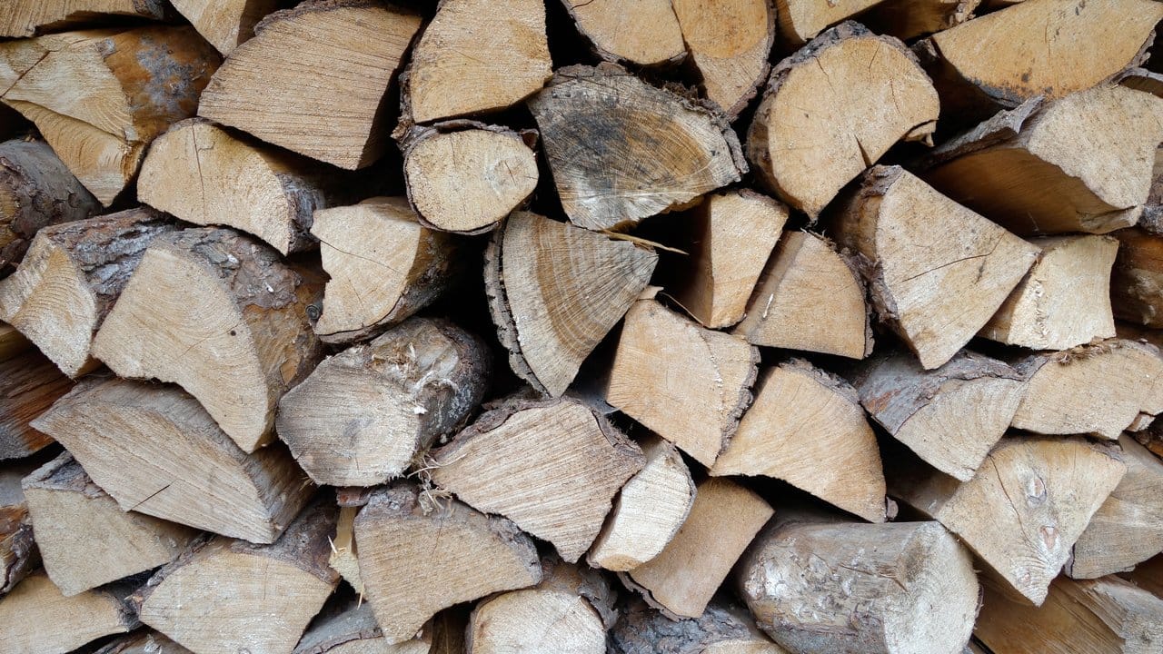 Bevor frisches Holz in den Ofen darf, muss es ein bis zwei Jahre gestapelt trocknen.