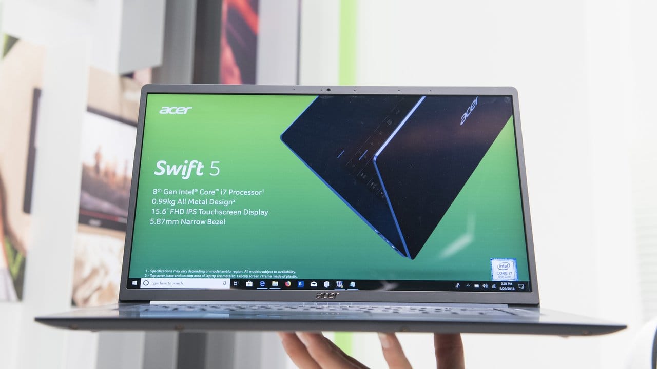 990 Gramm leicht und maximal 1,6 Zentimeter dick ist Acers neues 15-Zoll-Notebook Swift 5.