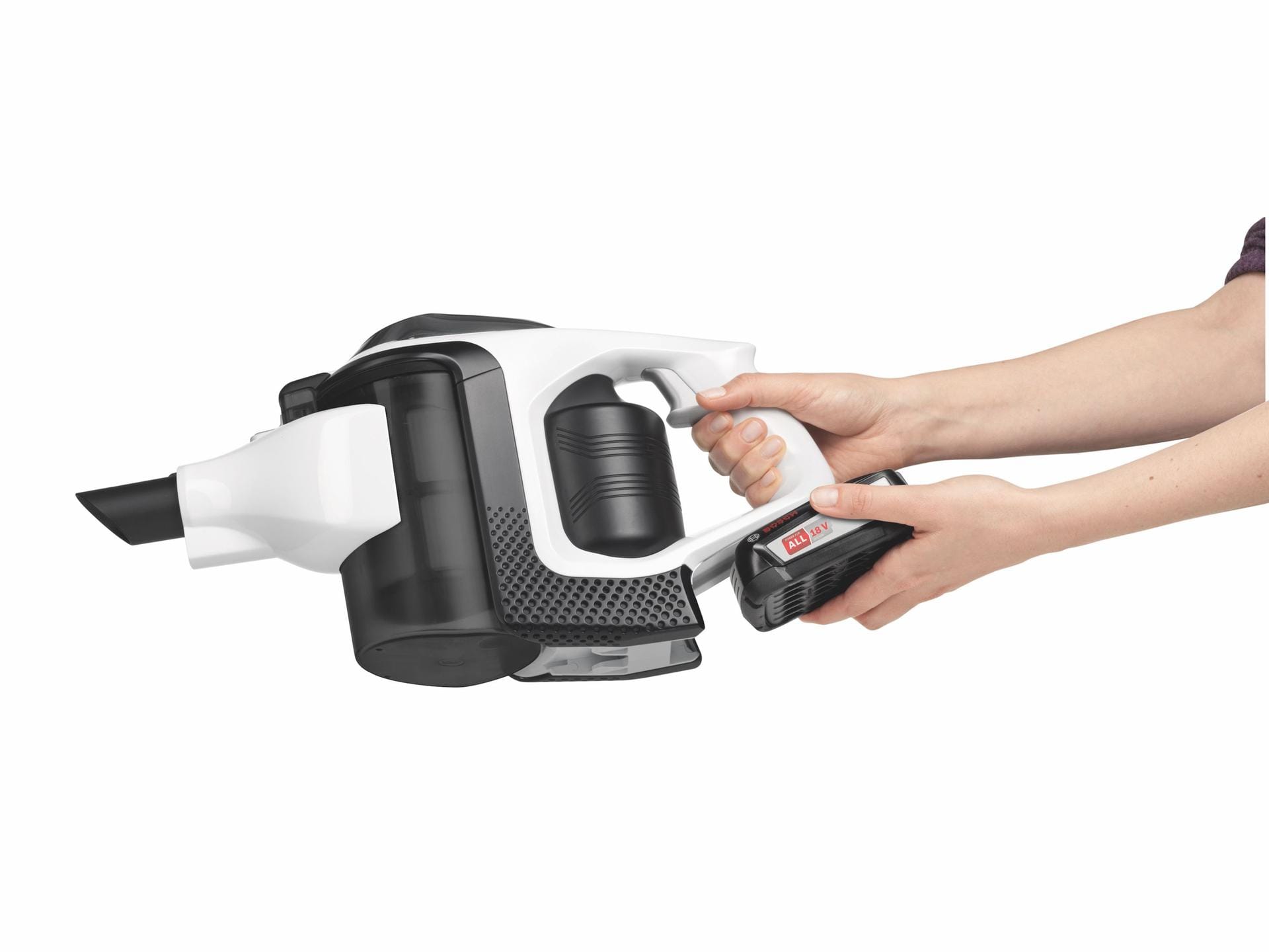 Boschs neuer Handstaubsauger Unlimited bezieht seine Energie aus einen Akku, der auch in anderen Geräten des Herstellers eingesetzt werden kann.