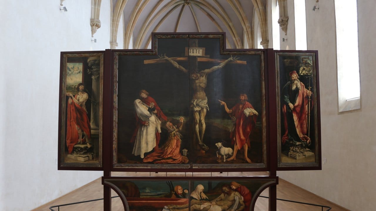 Die Kreuzigungsszene des Isenheimer Altars. Die Kreuzigungsszene des Isenheimer Altars.