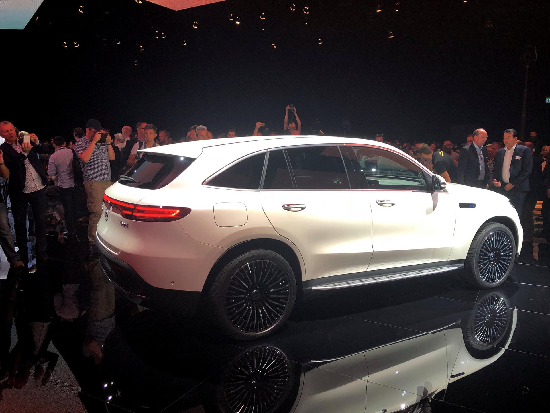 The first fully electric Mercedes car EQC is seen at a presentation in Stockholm