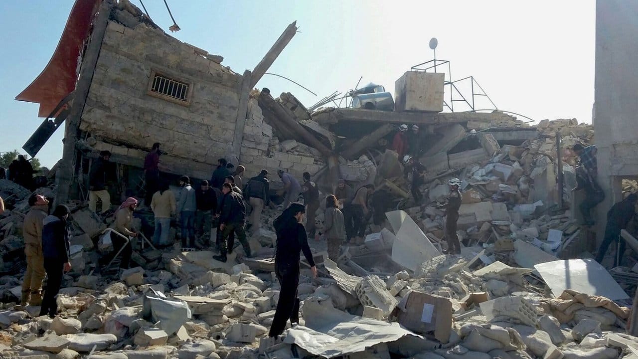 Zerbombtes Krankenhaus in Idlib. Zerbombtes Krankenhaus in Idlib.