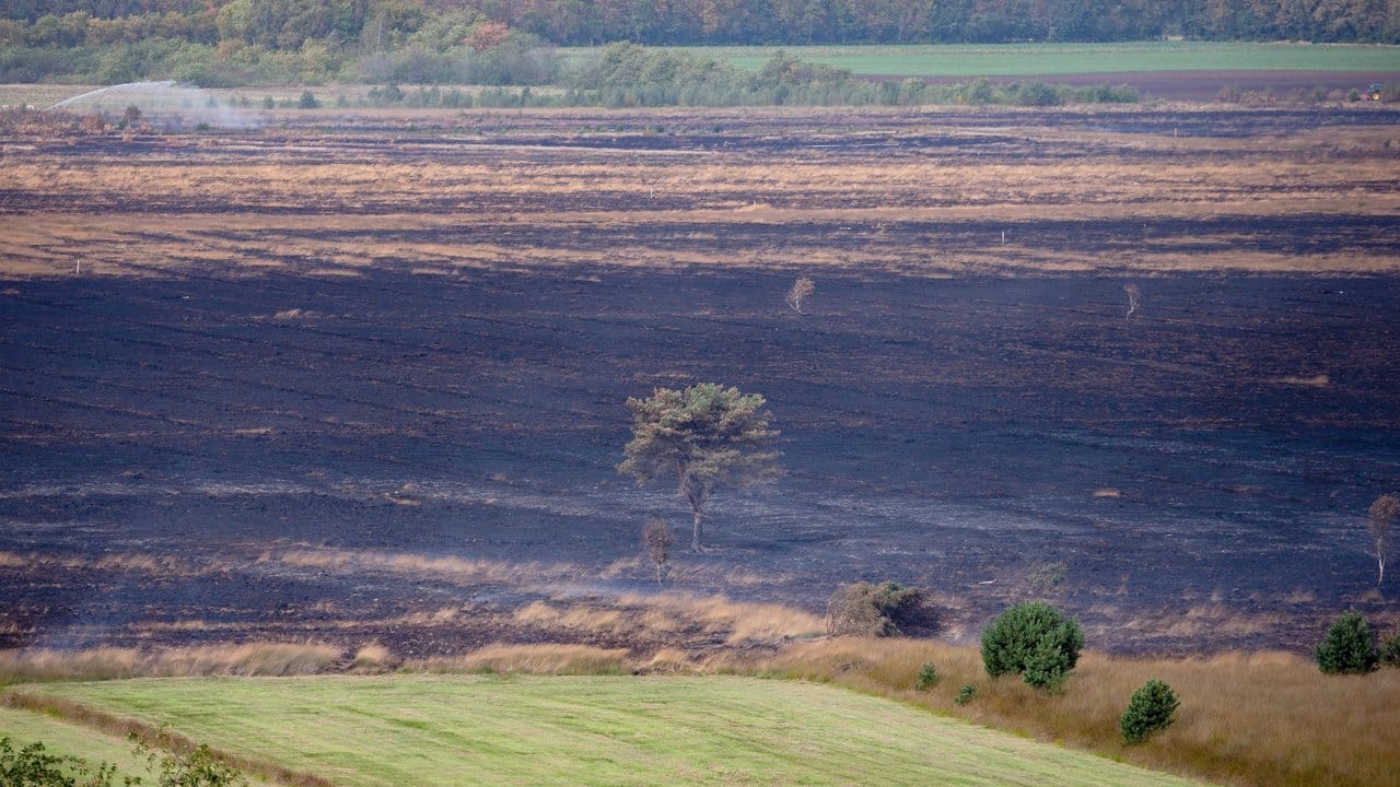 Das brennende Moor auf dem Bundeswehr-Testgelände bei Meppen. Das brennende Moor auf dem Bundeswehr-Testgelände bei Meppen.