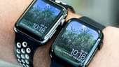Mehr Bildfläche: Bei der neuen Apple Watch (rechts) kommt der größere Bildschirm auch gut zur Geltung, wenn man sich Fotos auf der Uhr anzeigen lässt.