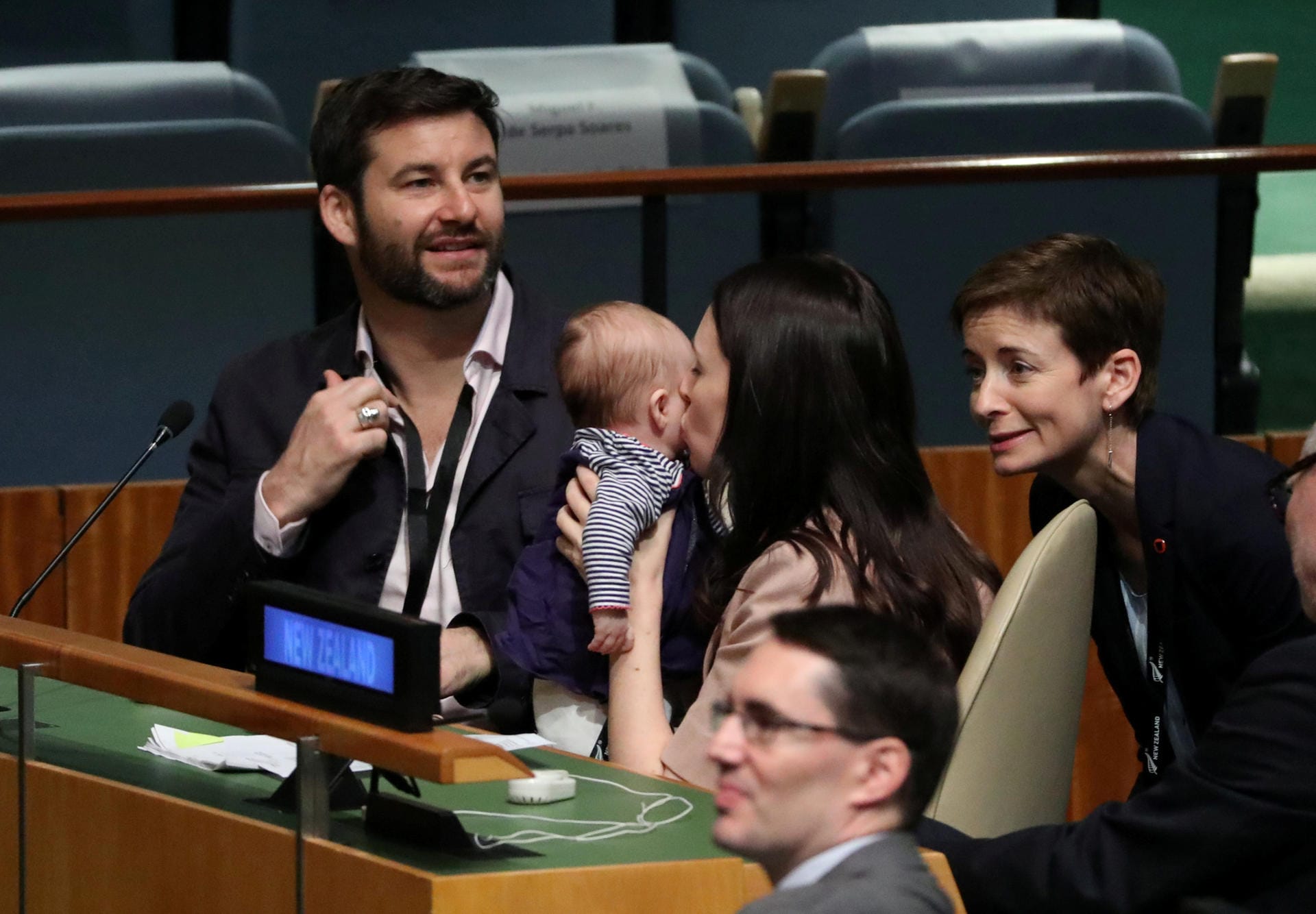 Neuseelands "First Baby" in der UN-Vollversammlung: Premierministerin Jacinda Ardern brachte ihr drei Monate altes Töchterchen Neve mit zu einem Friedens-Gipfel am Montag, der im Vorfeld der Generaldebatte stattfand.